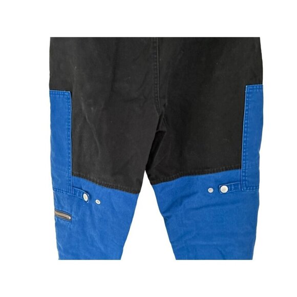 BLUE REVIVAL Cargo Jeans Color-block Blue Black Zippers Size 28 - Picture 7 of 9